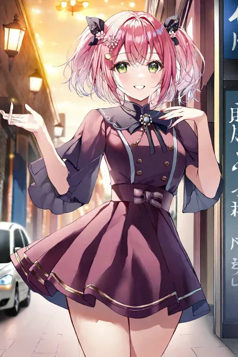 Momo Belia Deviluke has short pink hair and purple eyes. In the To LOVE-Ru manga, straightened her hair out She also has two small flowers on her hair. cute dress see underwear