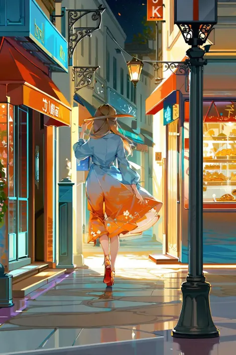 masterpiece,best quality,ultra detailed,by akizero,(1girl:1.2),girl walking on street,facing viewer,female focus,