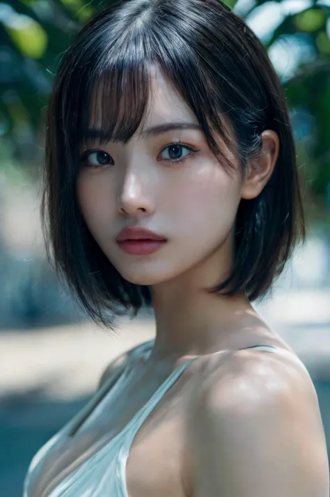 (masterpiece, best quality, beautiful quality, photorealistic, detailed lighting, extremely detailed skin, extremely detailed hair, shadows, 8k, a picture of a woman, black hair, upper body, 1girl, fcPortrait:1.2), <lora:add_detail:1>, <lora:AAV-hongo:0.7:OUTALL>,