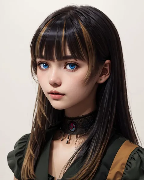 best quality,masterpiece,highly detailed,ultra-detailed, 1girl,<lora:neg4all_bdsqlsz_V3.5:-1> <lora:juufuuteiradenn:0.75> juufuuteiradenn, long hair, solo, multicolored hair, blunt bangs, blue eyes ,black choker, frills
simple background,