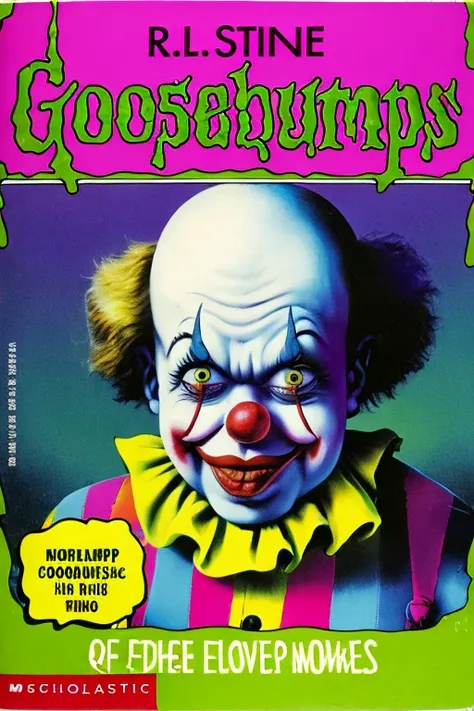 clown GoosebumpsBookCover <lora:GoosebumpsBookCover:1>
