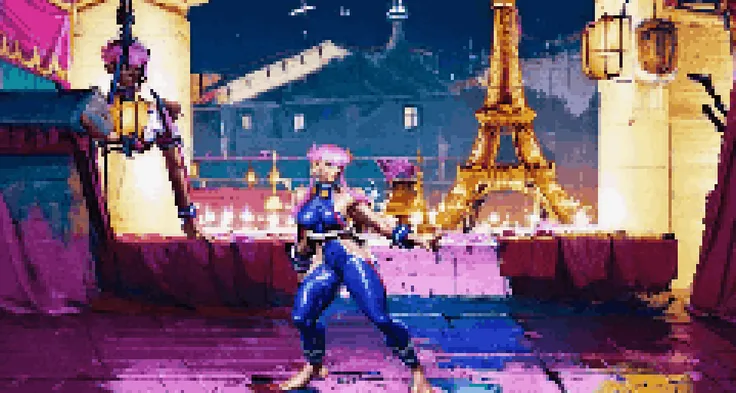 1girl, PixelArt, pixel, 31bits, full body, , , barefoot<lora:capcomCpsPixelArt_Style-20:1> , Eiffel tower
<lora:Manon-10 (2):1>manon2 1girl pink hair, bangs, centered, (((solo, 1girl)))