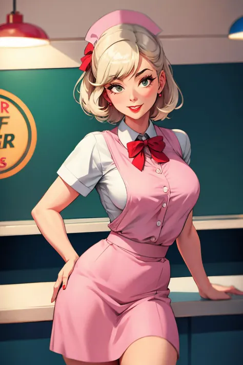 waitress at a 1950s diner