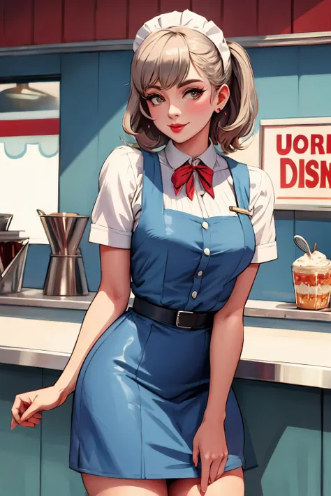 waitress at a 1950s diner