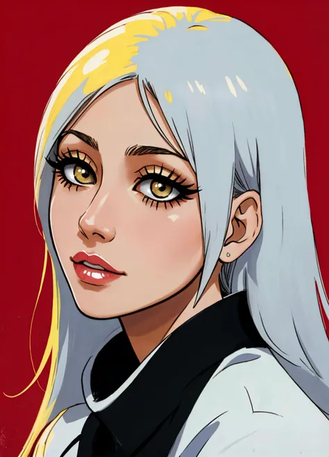 <lora:Bleach_Giselle-DEF:0.4> bleach_giselle, giselle, bleach,
beautiful woman, detailed eyes, long eyelashes, eyeshadow, hot colors, (yellow, red),
(masterpiece), (best quality),
