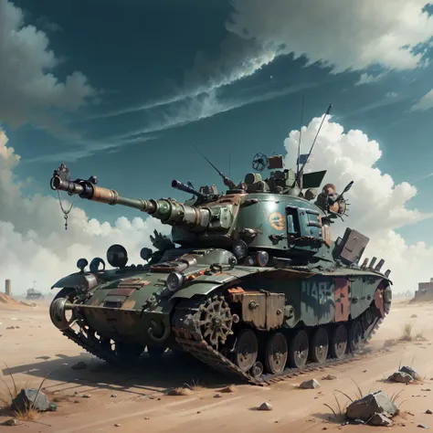 <lora:postapocalypseAI:0.65> postapoAI,
,
scrap tank, punk