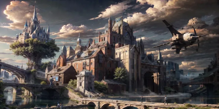 <lyco:first_seq:1.5>, <lora:add_detail:1>,masterpiece,best quality,extremely detailed 8k wallpaper,very clear,scenery,sky,outdoors,cloud,building,day,fantasy,city,blue sky,cityscape,(boys,walk away,brown vest,Reality, Solo)