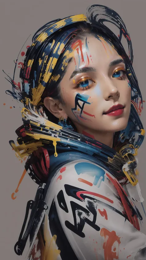 (style-paintmagic:1.3),bow, layered sleeves, head tilt, hair between eyes, ahoge, looking at viewer, sideways glance, 1girl, solo, backlit,alternate color, alternate hair length,