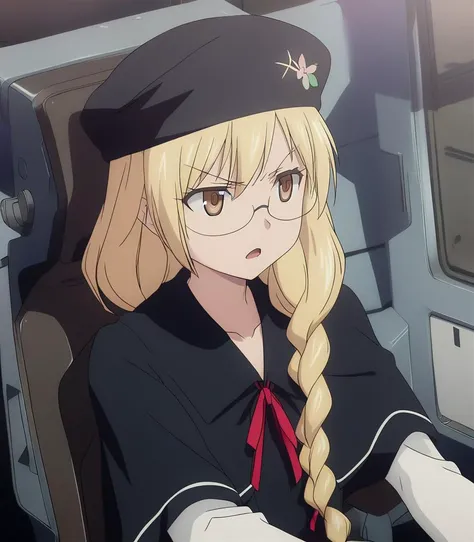 1girl,
uqkirie, semi-rimless_eyewear, under-rim_eyewear, brown_eyes, sailor_collar, school_uniform,
Upper body,
serious, v-shaped eyebrows, scream, black_headwear,
<lora:gundamwingcockpitXL2:1:stop=15>,gundamwingcockpit, joystick, seatbelt, sitting,
masterpiece, best quality, ultra detailed, highres,4k,(ultra-detailed:1.4) (illustration:0.5), (ray tracing,:0.8),(anime colored:0.7),
<lora:kirie_SDXL:1>