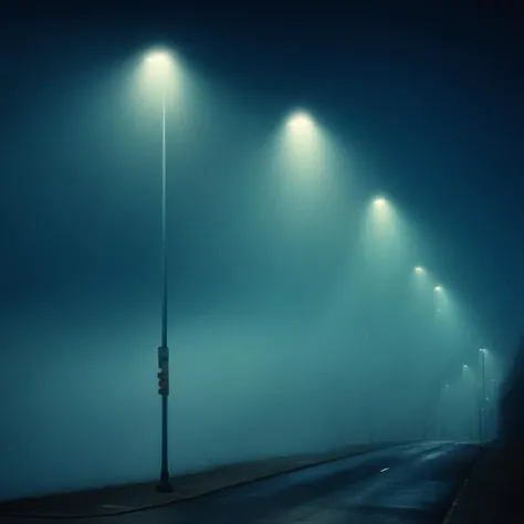 cinematic film still of <lora:volumetric lighting:1> volumetric lighting style
a street light in a blue foggy dark city at night,outdoors,sky,no humans,night,building,scenery,blue theme,light,road,lamppost,street,pavement,crosswalk , volumetric lighting, haze light, fog light, beam light, shallow depth of field, vignette, highly detailed, high budget, bokeh, cinemascope, moody, epic, gorgeous, film grain, grainy