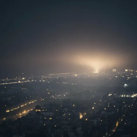 cinematic film still of  <lora:volumetric lighting:1> volumetric lighting style
from above, a city with a lot of buildings and lights,outdoors,sky,no humans,night,building,scenery,city,cityscape,dark,skyscraper,city lights , volumetric lighting, haze light, fog light, beam light, haze light, smoke light, heavy traffic, shallow depth of field, vignette, highly detailed, high budget, bokeh, cinemascope, moody, epic, gorgeous, film grain, grainy