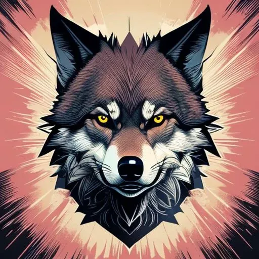 a tshirtdesign, a vector image of a wolf, sharp, focus, detailed, intricate, <lora:T-shirt_Design_v1-10:1>, in comic book style