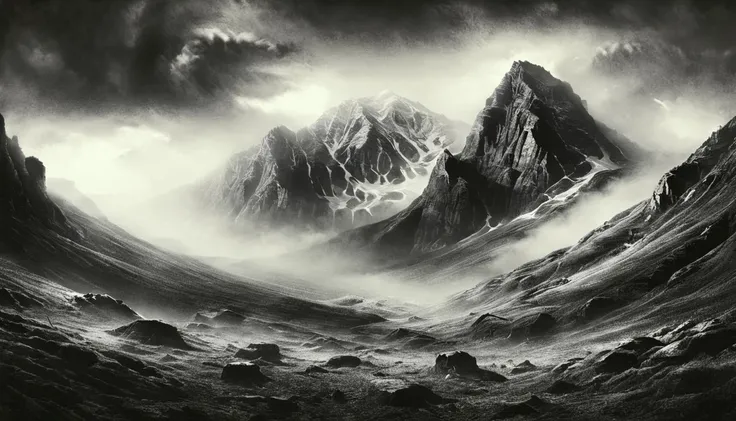 A mountain landscape <lora:GothicPoe:1>