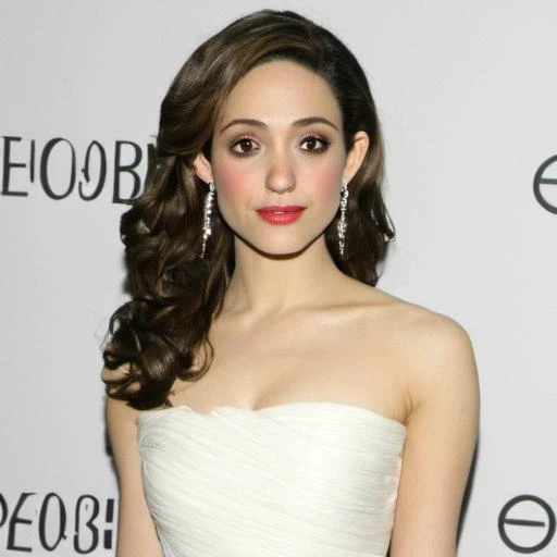 <lora:emmy_rossum_loha:1>3mmy, emmy rossum, 1girl, solo, jewelry, earrings, brown hair, dress, long hair, realistic, white dress, brown eyes, lips, bare shoulders, lipstick, parted lips, upper body