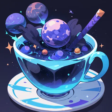 game icon institute, game icon, purple, blue, cosmic planet in a cup, sparkle, black background <lora:game%20icon%20institute_yanjiusuopingzi_v3-000020:0.8>