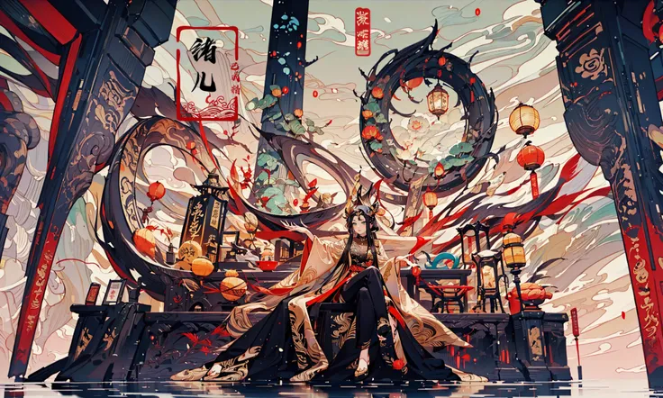 illustrations,guochao
Calligraphy, cloudDark blue, cyan, lotusGolden lineLotus, lotus leaves
<lora:guochao_20231107061426:0.8>