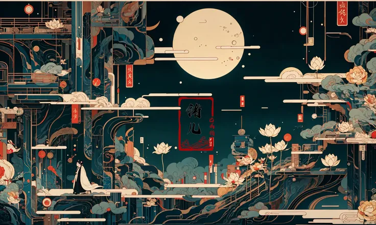illustrations,guochaoDark blue background
Calligraphy, Golden line
<lora:guochao_20231107061426:0.8>