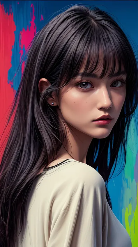 8k high quality, detailed, colorful analog photo, masterpiece, photorealistic, vibrant color film, masterclass, heavy (film grain), Fujicolor 400, Nikon F401,
Abstract, 8K, photo shot from front, mid-body portrait, highly-detailed, (flat color:1.1),(colorful:1.3),(masterpiece:1.2), best quality, masterpiece, original, extremely detailed wallpaper, looking at viewer,
<lora:add_detail:0.5>,<lora:more_details:0.25>, <lora:FantasyWorldV1:0.25>,