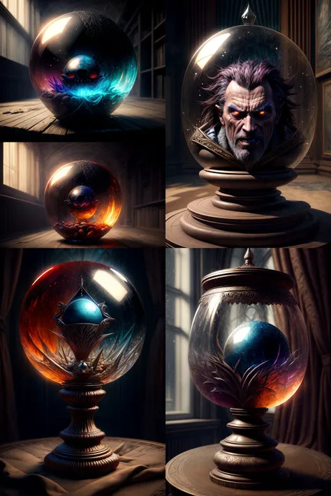 (orb:1.2), crystal orb, shiny glass,<lora:Orbs-V1:1>, dress, cleavage, woman inside glass, (masterpiece), (extremely intricate), fantasy, (((photorealistic photo of an evil hermit, male, villain, anti hero, evil face, masculine face, medium hair, Maroon hair, wicked, cruel, sinister, malicious, ruthless, masculine, athletic))), (((dark bloody clothing, intricate details on clothing))), (perfect composition:1.4), aspect ratio 1:1, beach, deviantart hd, artstation hd, concept art, detailed face and body, award-winning photography, margins, detailed face, professional oil painting by Ed Blinkey, Atey Ghailan, Jeremy Mann, Greg Manchess, Alex Gray, trending on ArtStation, trending on CGSociety, intricate, high detail, sharp focus, dramatic, award winning matte drawing cinematic lighting octane render unreal engine volumetrics dtx, <lora:add_detail:2>