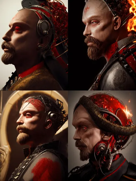 yuri,man, beard,male_focus,facial_hair, manly, mustache, 3d, blurry_background, depth_of_field, male_focus, military, military_uniform,mustache, realistic, photo_\(medium\), uniform <lora:Yuri:1>
8K, fire ,red, flame,,explosion, , highly detailed, a beautiful ultra detailed of a beautiful profile, biomechanical cyborg,deamon 1mechanical man,((ultra realistic details))woman with all ruby red dress, fantasy,, fantasy, intricate, elegant, highly detailed, , sharp focus, illustration,red black hole, MCSkin complex 3d render ultra detailed of a beautiful profile, biomechanical cyborg, analog, 150 mm lens, beautiful natural soft rim light, big leaves and stems, roots, fine foliage lace, colorful details, samourai, Boris Bidjan Saberi outfit, pearl earring, piercing, art nouveau fashion embroidered, intricate details, mesh wire, mandelbrot fractal, anatomical, facial muscles, cable wires, microchip, badass, hyper realistic, ultra detailed, octane render, volumetric lighting, 8k post-production, red and white with a bit of black, detailled metalic bones, semi human, iridescent colors, Glenn Brown style, white room,(art by David Sims:1.3),,<lora:LowRA:.9>dark theme
<lora:add_detail:2>