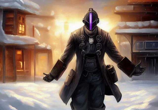 ((Oil painting)) BONDREWD 1boy; snow; background; wallpaper