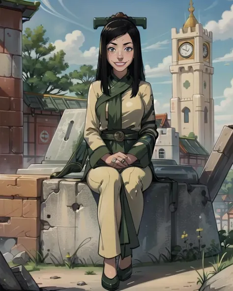 JooDee, smile, sitting, "There is no war in Ba Sing Se."