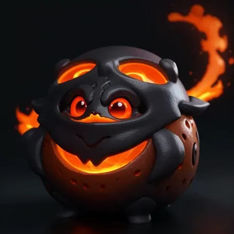 pmmkr2024, magic, anime, cartoon, creature, best quality, trending on artstation, masterpiece, cute, orange lava blob