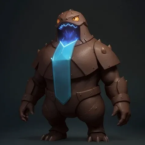 pmmkr2024, magic, anime, cartoon, creature, best quality, trending on artstation, masterpiece, cute, brown rock golem