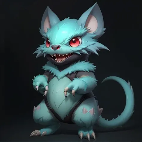 pmmkr2024, red electric mouse, sharp, anime, cartoon, creature, best quality, trending on artstation, masterpiece, vibrant colors, cute, monster
