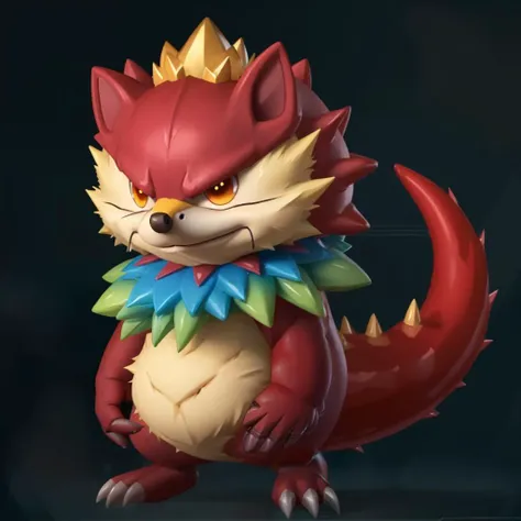 pmmkr2024, red hedgehog, spikey, anime, cartoon, creature, best quality, trending on artstation, masterpiece, vibrant colors, cute, monster