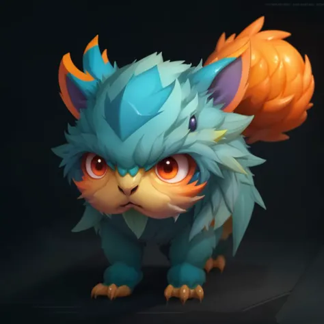 pmmkr2024, 1 animal, creature, best quality, trending on artstation, masterpiece, vibrant colors, cute, monster, orange