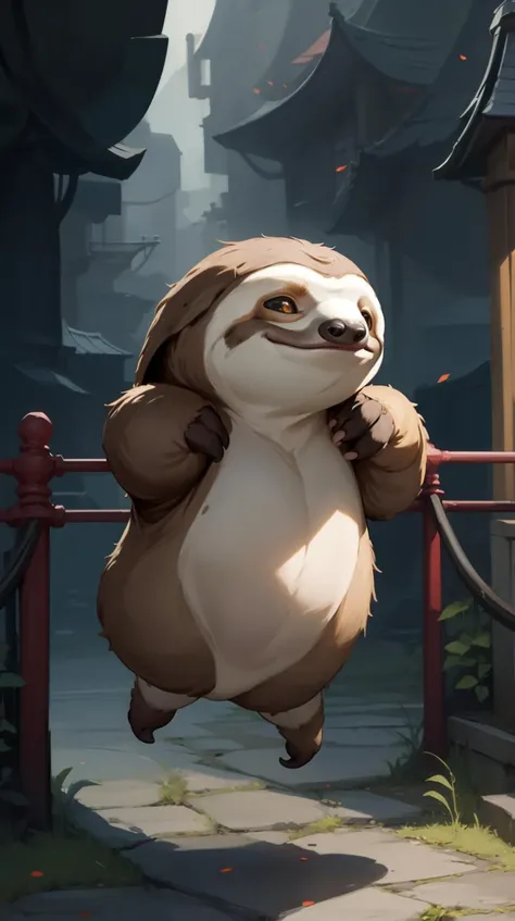 <lora:pmmkr2024:0.8>pmmkr2024 (Sloth:1.3), magic, anime, cartoon, creature, best quality, cute, in bridge, (Masterpiece:1.3) (best quality:1.2) (high quality:1.1)