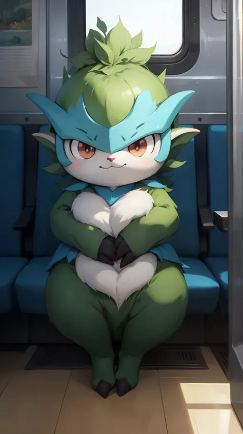 <lora:pmmkr2024:0.8>pmmkr2024 (Imp:1.3), magic, anime, cartoon, creature, best quality, cute, in train interior, (Masterpiece:1.3) (best quality:1.2) (high quality:1.1)