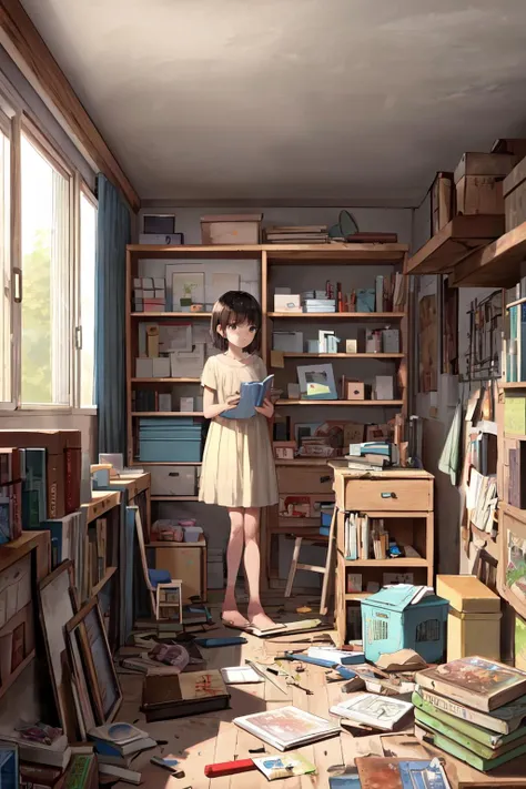 <lora:ARWchildreninterior:1>, childreninterior room, indoor, room, pastel color wallpaper, book shelf, desk, chair,
(best quality, masterpiece, RAW photo,ultra-detailed:1.2), <lyco:GoodHands-beta2:1.0>, 1girl, full body, (Clutter-Home:1.1)