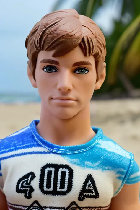 medium shot, <lora:mick_lovell-07:0.8>, photo of mick_lowell as a toy, looking at viewer, blurred beachy background, wearing beach shirt <lora:Kenify:1>