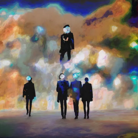photo (glitchstick:1) a secret society of time travelers <lora:GlitchStickV15-256:1>