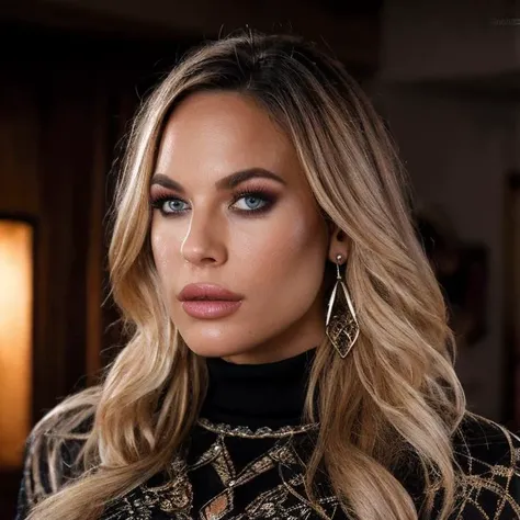 (masterpiece:1.2), (best quality,:1.2), 8k, HDR, ultra detailed, ((photorealistic)), professional light, cinematic lighting, fashion photography, ambient lighting, face lighting, Olivia, <lora:Olivia-10:1>, earrings, choker, dark makeup, wild and messy hair, ((upper body shot)), dynamic pose, <lora:detail_slider_v4:2>, OverallDetail, fhanddetail:1.4, ffacedetail:1.4, skindetail, hairdetail, looking at viewer, epiCPhoto, turtleneck pullover