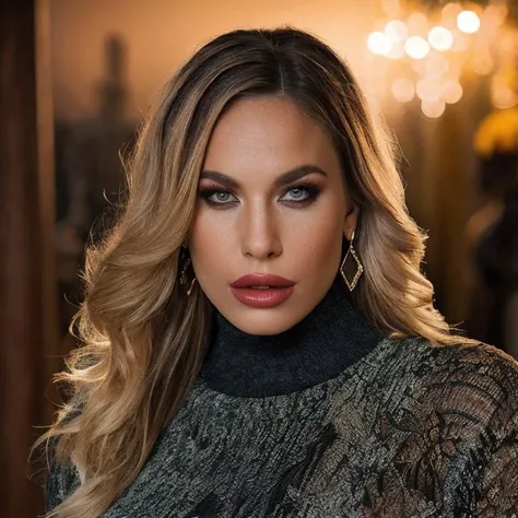 (masterpiece:1.2), (best quality,:1.2), 8k, HDR, ultra detailed, ((photorealistic)), professional light, cinematic lighting, fashion photography, ambient lighting, face lighting, Olivia, <lora:Olivia-10:1>, earrings, choker, dark makeup, lipstick, long and wild and messy hair,  ((portrait shot)), dynamic pose, <lora:detail_slider_v4:2>, OverallDetail, fhanddetail:1.4, ffacedetail:1.4, skindetail, hairdetail, looking at viewer, epiCPhoto, turtleneck pullover
