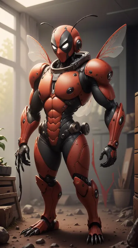 <lora:DeadpoolStyle:1> DeadpoolStyle alien invasion of insectoid species- insect-like being with segmented exoskeletons, multifaceted eyes, and antennae , astronaut, (leather:0.6), (Masterpiece:1.3) (best quality:1.2) (high quality:1.1)