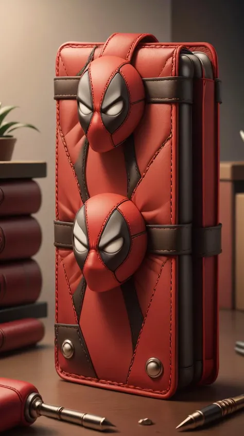 <lora:DeadpoolStyle:1> DeadpoolStyle Pocket calendar, (leather:0.6), (Masterpiece:1.3) (best quality:1.2) (high quality:1.1)