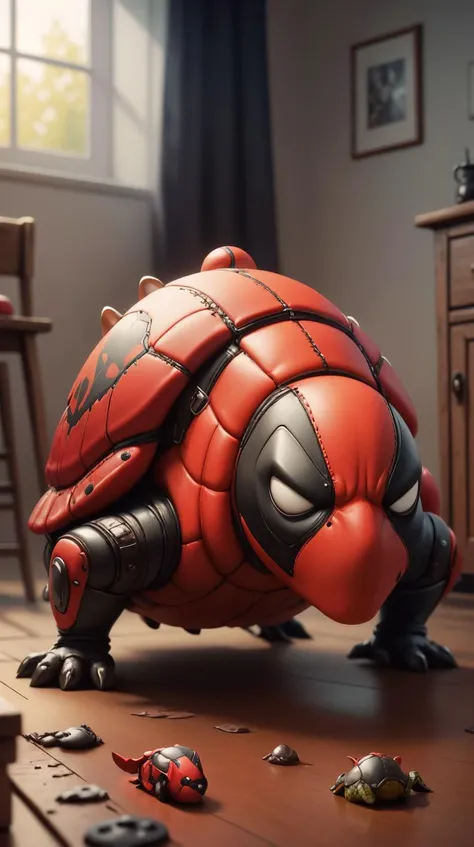 <lora:DeadpoolStyle:1> DeadpoolStyle turtle, (leather:0.6), (Masterpiece:1.3) (best quality:1.2) (high quality:1.1)