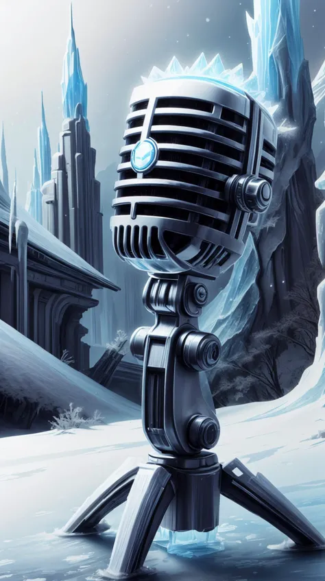 <lora:GalacticEmpireStyle:0.7> GalacticEmpireStyle, white, Microphone, hi-tech plastic, worldofice Microphone, frozen, fantasy, scifi, magical, frosty <lora:WorldofIce:0.7>