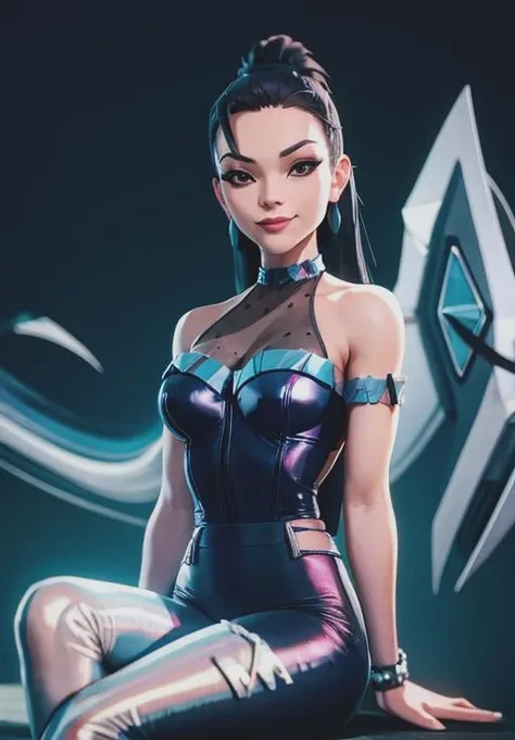 <lora:kda_kaisa:0.8>,kda_kaisa, smirk, sitting