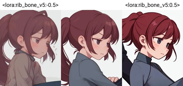 woman, <lora:rib_bone_v5:-0.5>, pants, (face focus:1.2),long sleeves, face focus, from side,