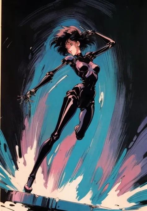 1990s \(style\),(retro anime:1.5), (80's anime style:1.5), lofi, lo-fi, analog distortion,
Oriental Mystique, A white milf, Mechanical Skeleton body, Ukiyo-e, beautiful, bold move, dramatic light, black hair, glowing, lips, longest hair, parted lips, dark backgroun:1.5,
(perfect composition:1.5),(detailed background:1.5), (random:1.5),(movement:1.5), (full body:1.5),
<lyco:neg4all_bdsqlsz_V3.5:1.0> <lyco:GoodHands-beta2:1.0>