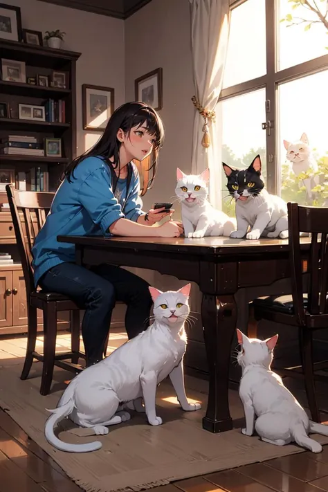Four cats surrounding a dog,
<lora:GoodHands-beta2:0.75>