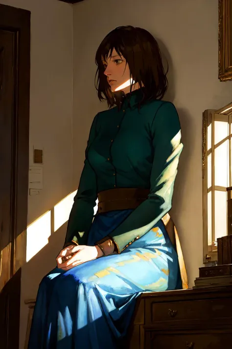 1 woman
Andrew Wyeth
(masterpiece ) (best quality) (dramatic lighting, best shadow)