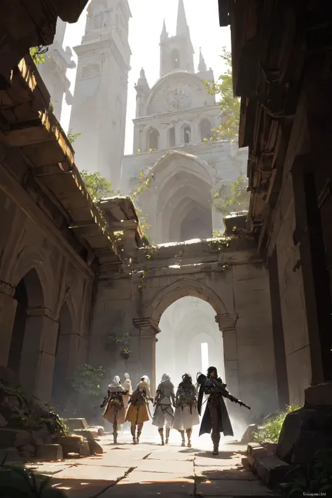 a group of RPG team exploring the tomb
Keith Parkinson
(masterpiece, best quality),