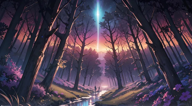 By Tomek Setowski,by Brian miller,ethereal glow. Generate an enchanting and surreal depiction of a world locked in perpetual twilight. Picture a captivating landscape where the boundaries between day and night blur into an everlasting twilight. The sky should be a mesmerizing blend of deep blues and soft purples,with a faint,ethereal glow on the horizon. Show a mystical terrain,featuring delicate,bioluminescent flora and fauna that illuminate the landscape with gentle,otherworldly radiance. Let the scene emanate a sense of tranquility,mystery,and a touch of magic. Focus on intricate details and realism to create an image that transports viewers to this captivating twilight,purple theme,