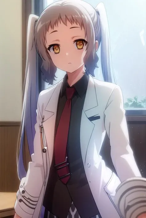 korewaariel, <lora:korewa ariel s2-lora-nochekaiser:1>,
ariel, long hair, twintails, (brown eyes:1.5), white hair,
BREAK necktie, red necktie, labcoat, (white labcoat:1.5), shirt, black shirt, collared shirt,
BREAK indoors, classroom,
BREAK looking at viewer, (cowboy shot:1.5),
BREAK <lyco:GoodHands-beta2:1>, (masterpiece:1.2), best quality, high resolution, unity 8k wallpaper, (illustration:0.8), (beautiful detailed eyes:1.6), extremely detailed face, perfect lighting, extremely detailed CG, (perfect hands, perfect anatomy),